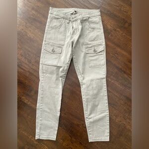 kut from the kloth stitch fix cargo denim jeans tan gray size 4